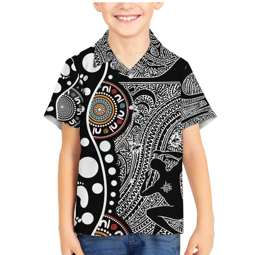 Torest Trait Islands Map Mix Aboriginal Pattern Family Matching Mermaid Dress and Hawaiian Shirt
