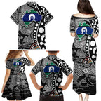 Torest Trait Islands Map Mix Aboriginal Pattern Family Matching Puletasi and Hawaiian Shirt