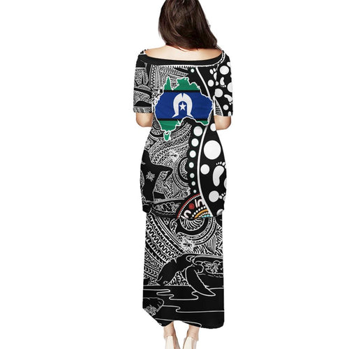 Torest Trait Islands Map Mix Aboriginal Pattern Family Matching Puletasi and Hawaiian Shirt
