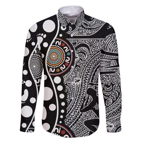 Torest Trait Islands Map Mix Aboriginal Pattern Family Matching Short Sleeve Bodycon Dress and Hawaiian Shirt