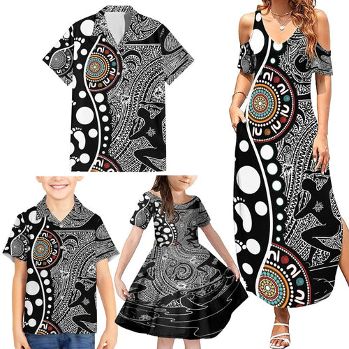 Torest Trait Islands Map Mix Aboriginal Pattern Family Matching Summer Maxi Dress and Hawaiian Shirt