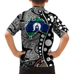 Torest Trait Islands Map Mix Aboriginal Pattern Family Matching Summer Maxi Dress and Hawaiian Shirt