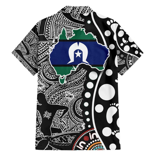 Torest Trait Islands Map Mix Aboriginal Pattern Family Matching Summer Maxi Dress and Hawaiian Shirt