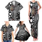 Torest Trait Islands Map Mix Aboriginal Pattern Family Matching Tank Maxi Dress and Hawaiian Shirt
