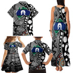Torest Trait Islands Map Mix Aboriginal Pattern Family Matching Tank Maxi Dress and Hawaiian Shirt