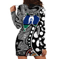 Torest Trait Islands Map Mix Aboriginal Pattern Hoodie Dress
