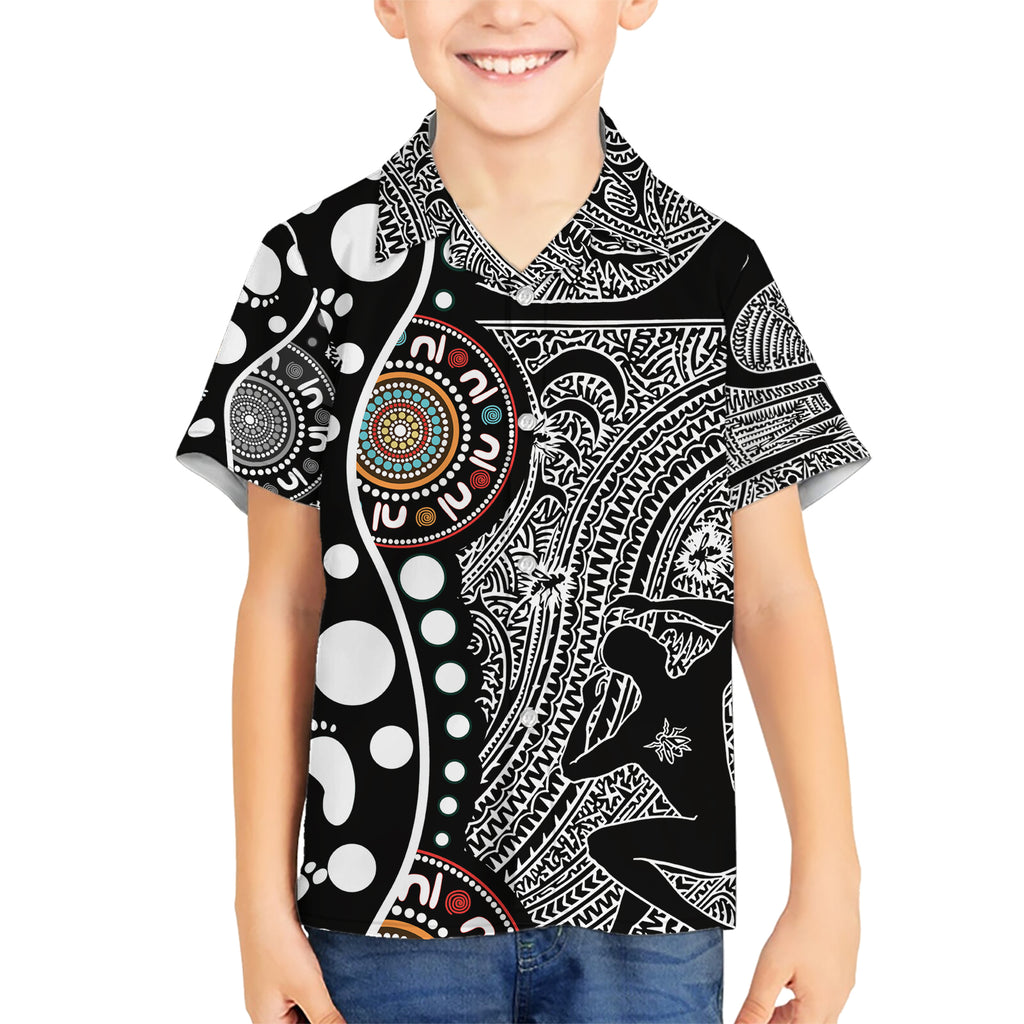 Torest Trait Islands Map Mix Aboriginal Pattern Kid Hawaiian Shirt
