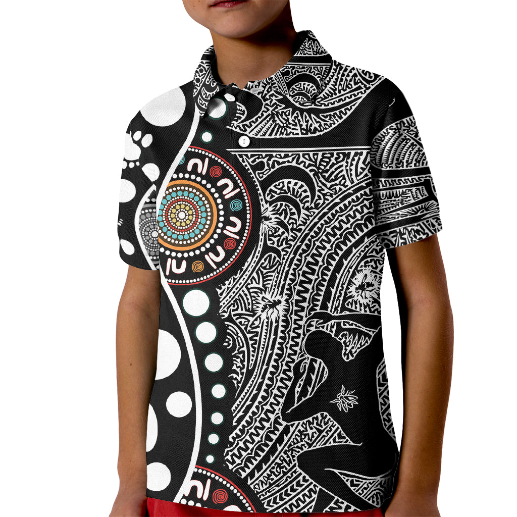Torest Trait Islands Map Mix Aboriginal Pattern Kid Polo Shirt