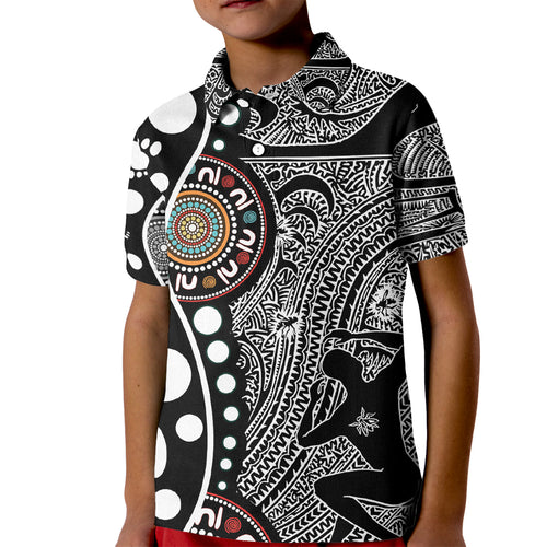 Torest Trait Islands Map Mix Aboriginal Pattern Kid Polo Shirt