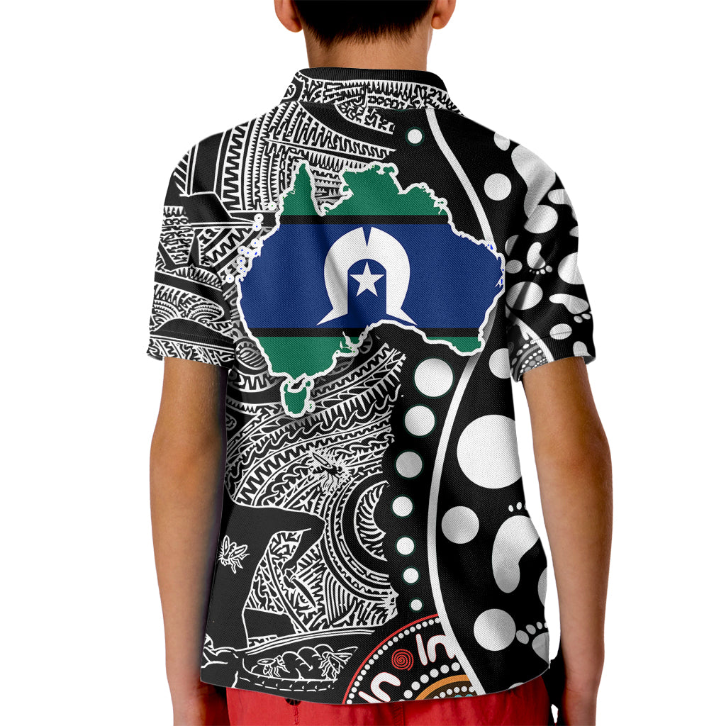 Torest Trait Islands Map Mix Aboriginal Pattern Kid Polo Shirt