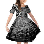 Torest Trait Islands Map Mix Aboriginal Pattern Kid Short Sleeve Dress