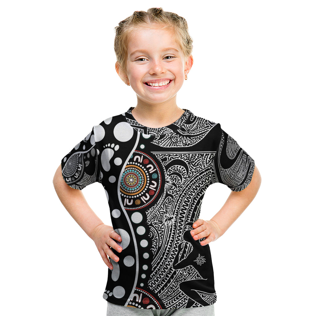 Torest Trait Islands Map Mix Aboriginal Pattern Kid T Shirt
