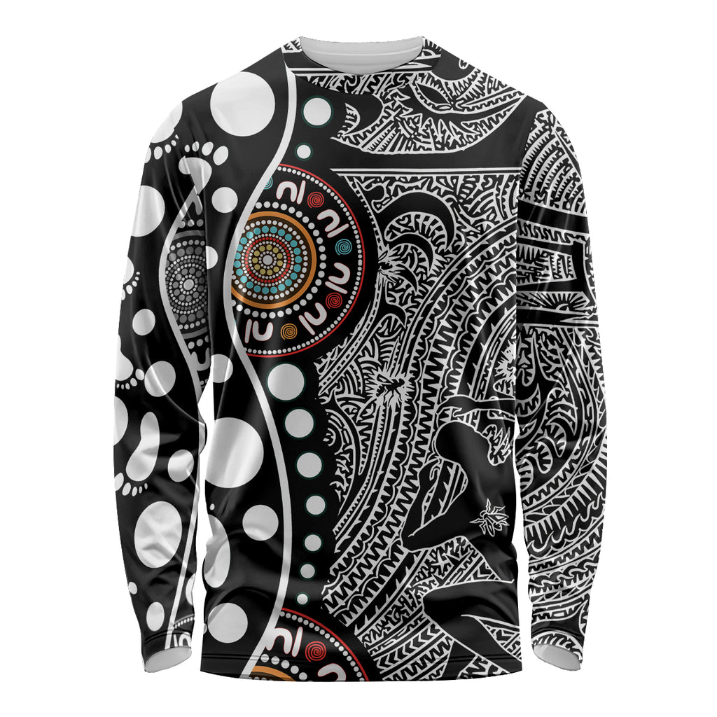 Torest Trait Islands Map Mix Aboriginal Pattern Long Sleeve Shirt