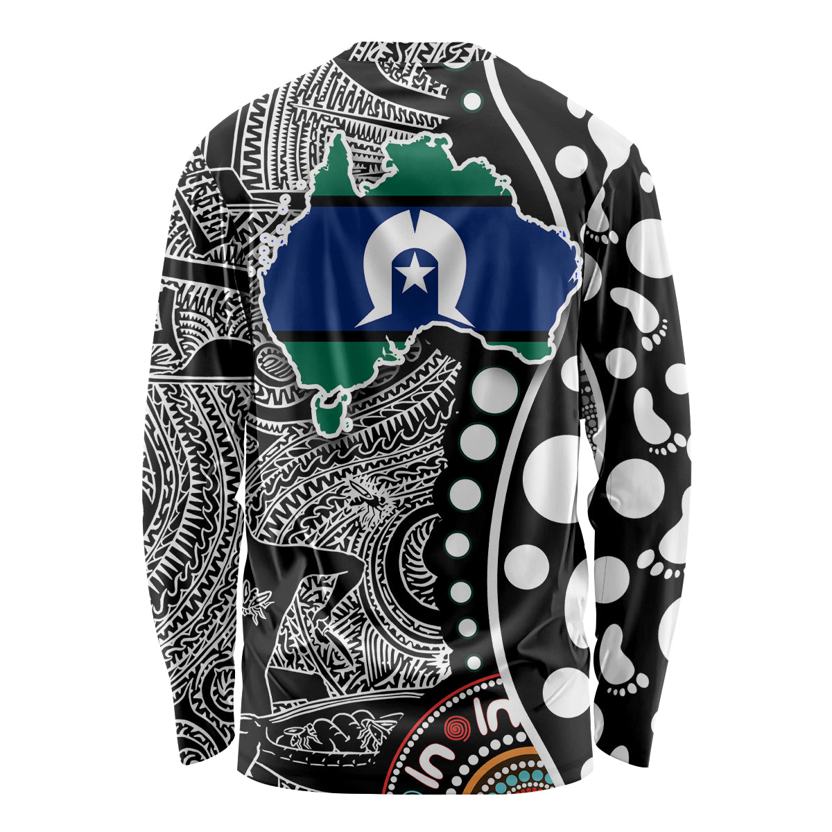 Torest Trait Islands Map Mix Aboriginal Pattern Long Sleeve Shirt