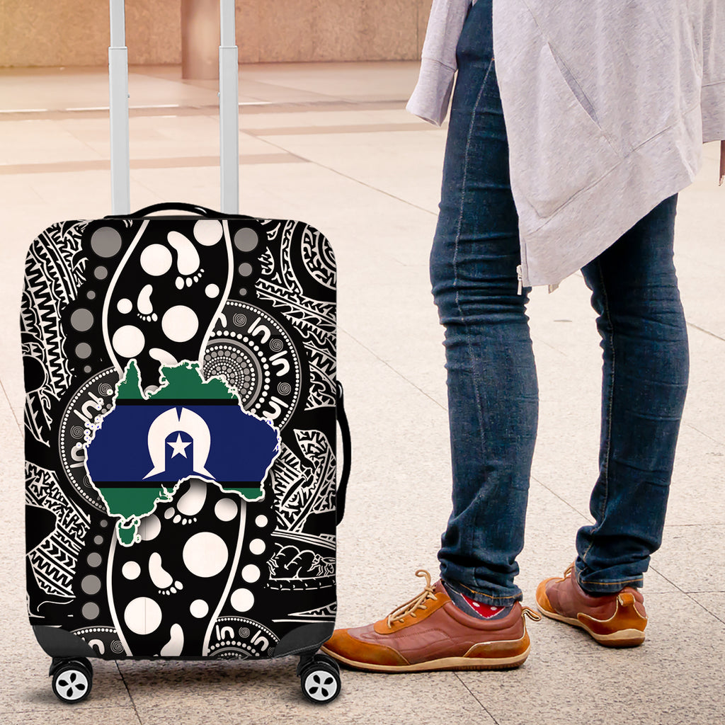 Torest Trait Islands Map Mix Aboriginal Pattern Luggage Cover