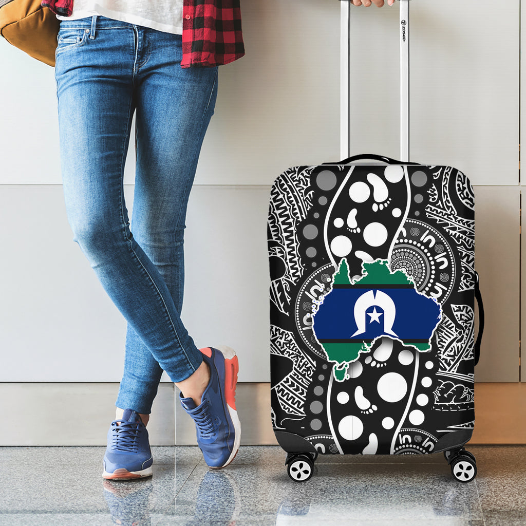 Torest Trait Islands Map Mix Aboriginal Pattern Luggage Cover