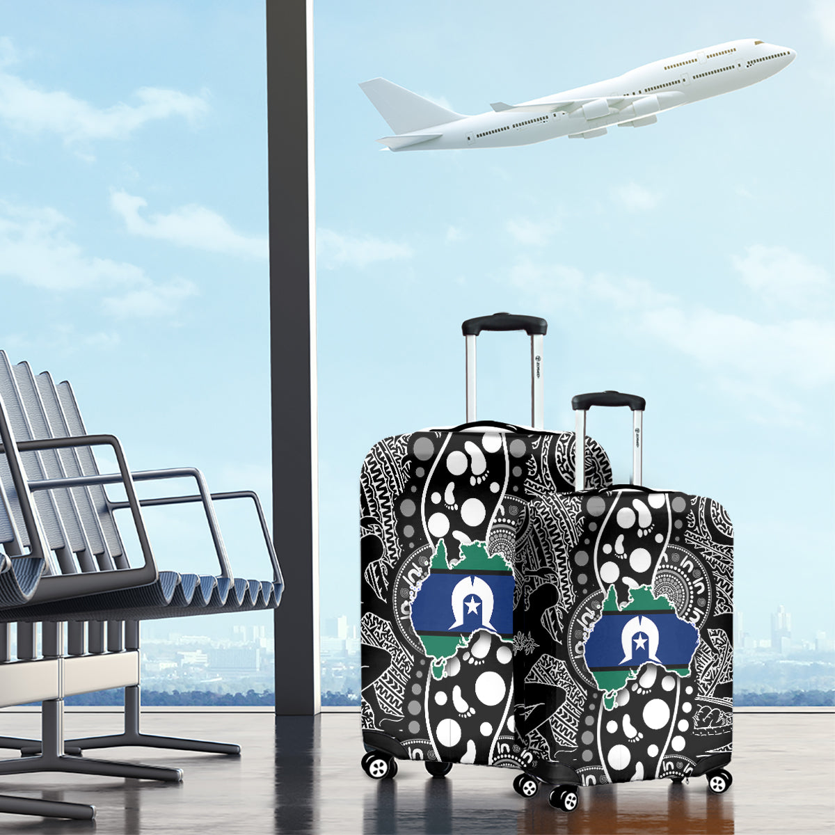 Torest Trait Islands Map Mix Aboriginal Pattern Luggage Cover