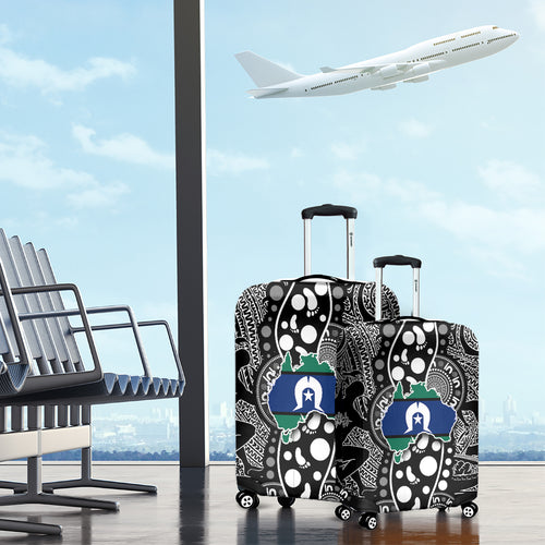 Torest Trait Islands Map Mix Aboriginal Pattern Luggage Cover