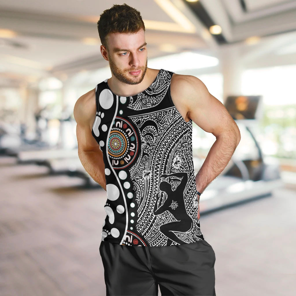 Torest Trait Islands Map Mix Aboriginal Pattern Men Tank Top