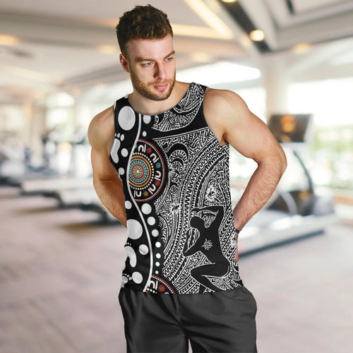 Torest Trait Islands Map Mix Aboriginal Pattern Men Tank Top