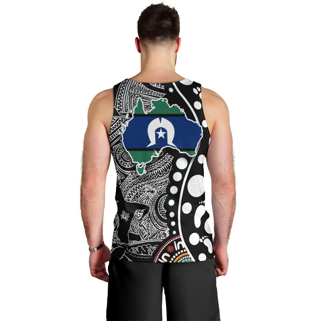 Torest Trait Islands Map Mix Aboriginal Pattern Men Tank Top