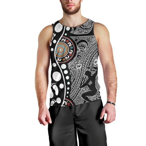 Torest Trait Islands Map Mix Aboriginal Pattern Men Tank Top