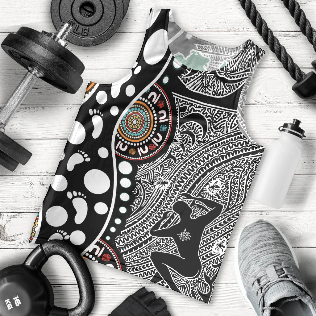 Torest Trait Islands Map Mix Aboriginal Pattern Men Tank Top