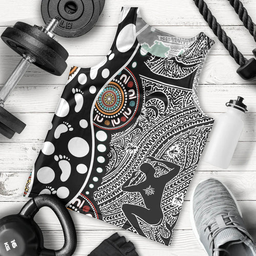 Torest Trait Islands Map Mix Aboriginal Pattern Men Tank Top