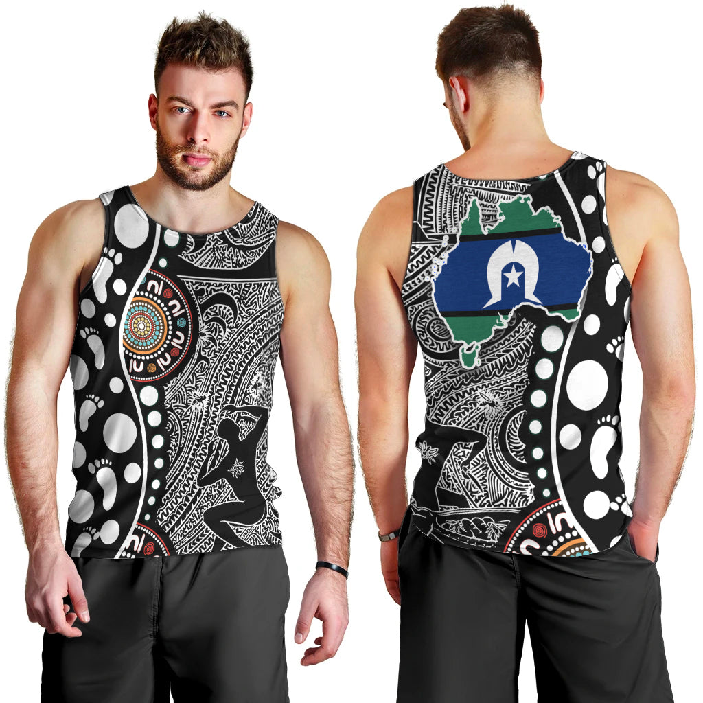 Torest Trait Islands Map Mix Aboriginal Pattern Men Tank Top