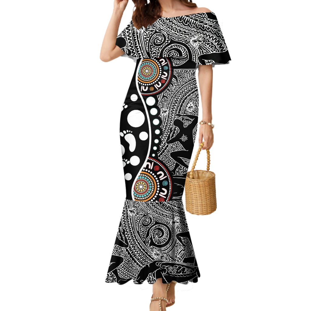 Torest Trait Islands Map Mix Aboriginal Pattern Mermaid Dress