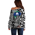 Torest Trait Islands Map Mix Aboriginal Pattern Off Shoulder Sweater