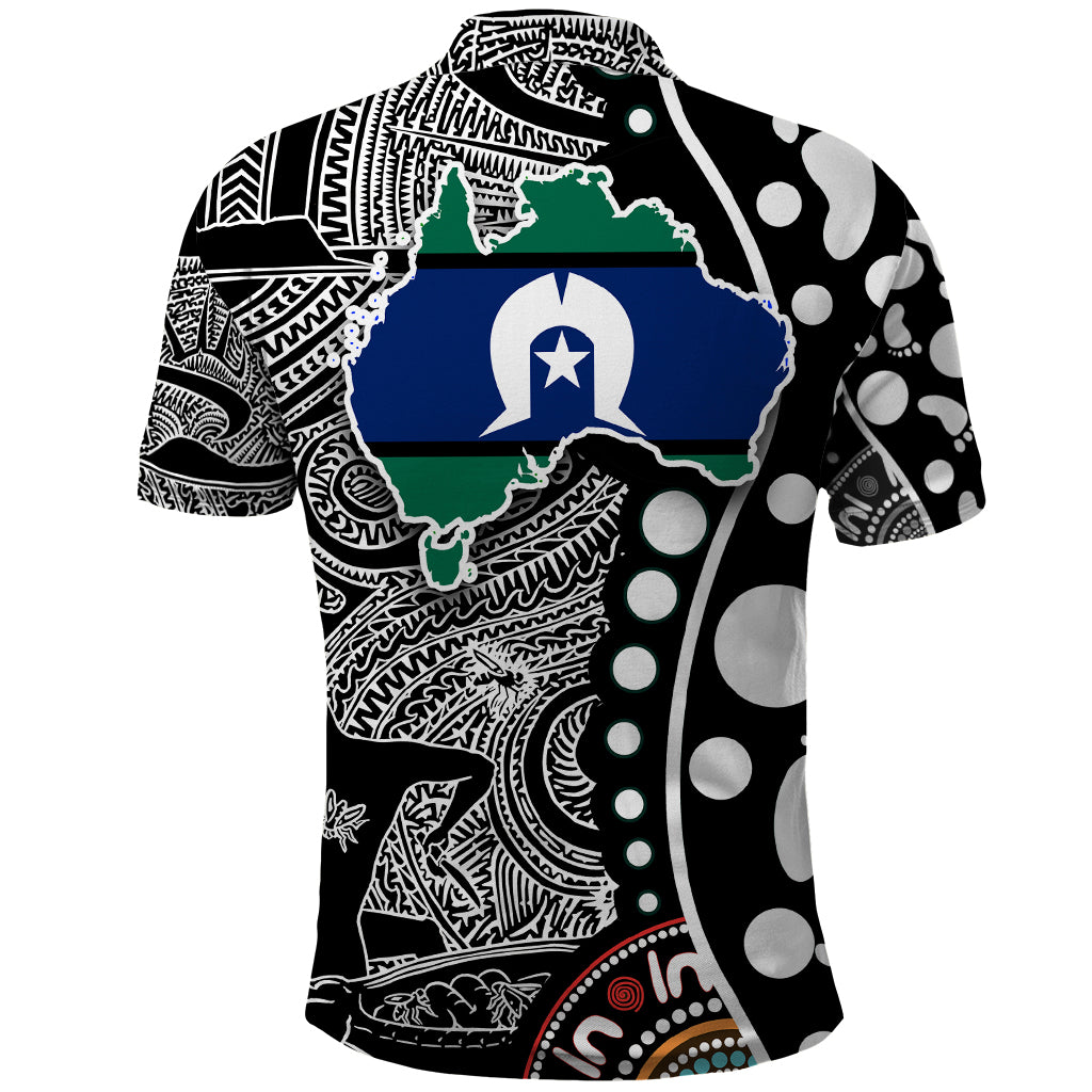 Torest Trait Islands Map Mix Aboriginal Pattern Polo Shirt