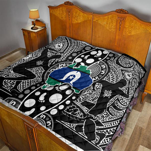 Torest Trait Islands Map Mix Aboriginal Pattern Quilt