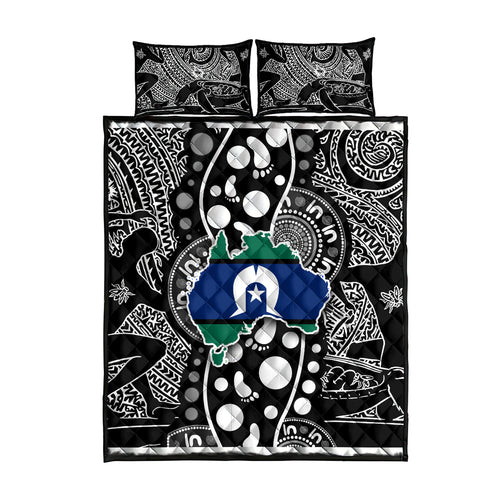 Torest Trait Islands Map Mix Aboriginal Pattern Quilt Bed Set