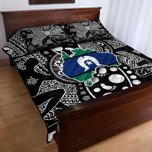 Torest Trait Islands Map Mix Aboriginal Pattern Quilt Bed Set