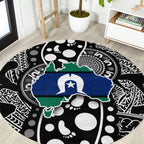 Torest Trait Islands Map Mix Aboriginal Pattern Round Carpet