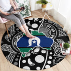 Torest Trait Islands Map Mix Aboriginal Pattern Round Carpet