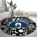 Torest Trait Islands Map Mix Aboriginal Pattern Round Carpet