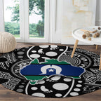 Torest Trait Islands Map Mix Aboriginal Pattern Round Carpet