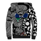 Torest Trait Islands Map Mix Aboriginal Pattern Sherpa Hoodie