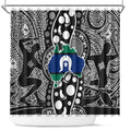Torest Trait Islands Map Mix Aboriginal Pattern Shower Curtain