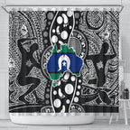 Torest Trait Islands Map Mix Aboriginal Pattern Shower Curtain