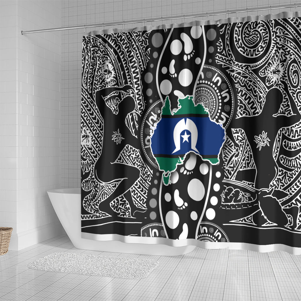 Torest Trait Islands Map Mix Aboriginal Pattern Shower Curtain