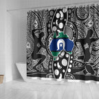 Torest Trait Islands Map Mix Aboriginal Pattern Shower Curtain