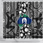 Torest Trait Islands Map Mix Aboriginal Pattern Shower Curtain