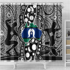 Torest Trait Islands Map Mix Aboriginal Pattern Shower Curtain