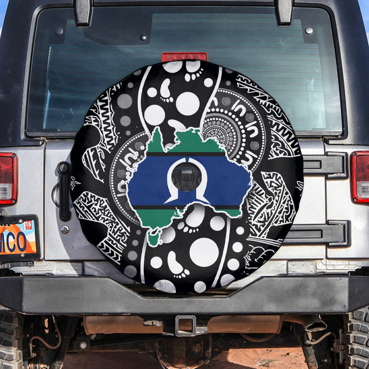 Torest Trait Islands Map Mix Aboriginal Pattern Spare Tire Cover