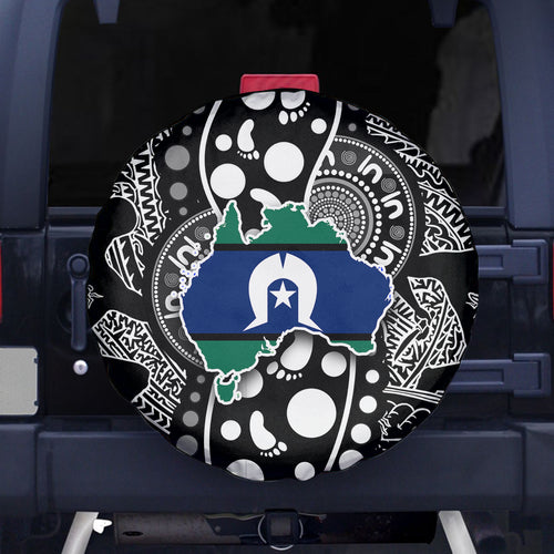 Torest Trait Islands Map Mix Aboriginal Pattern Spare Tire Cover