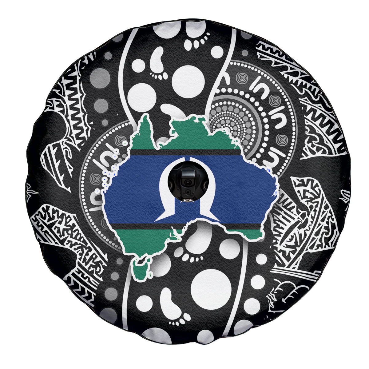 Torest Trait Islands Map Mix Aboriginal Pattern Spare Tire Cover