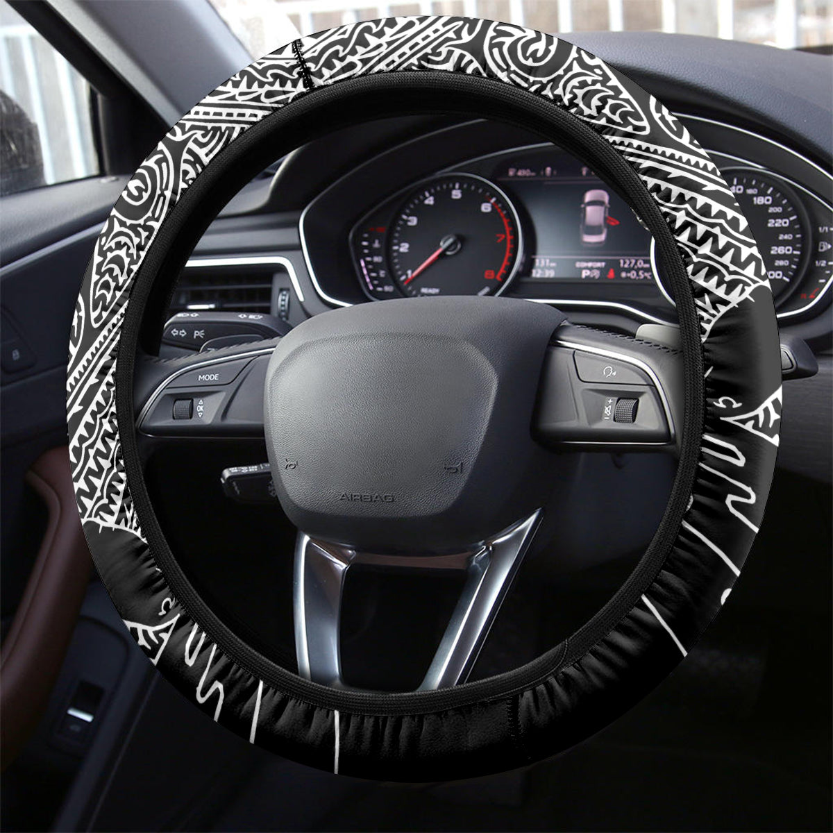 Torest Trait Islands Map Mix Aboriginal Pattern Steering Wheel Cover